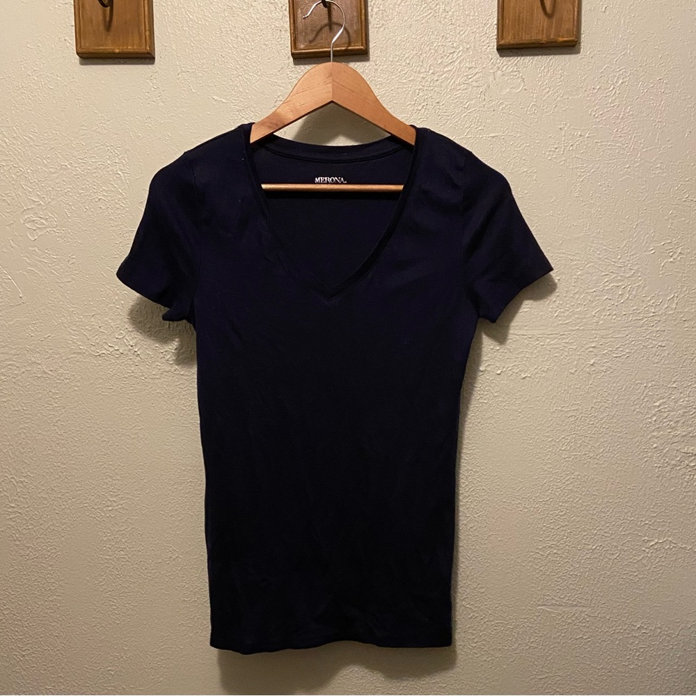 Merona Blue V-neck Tee